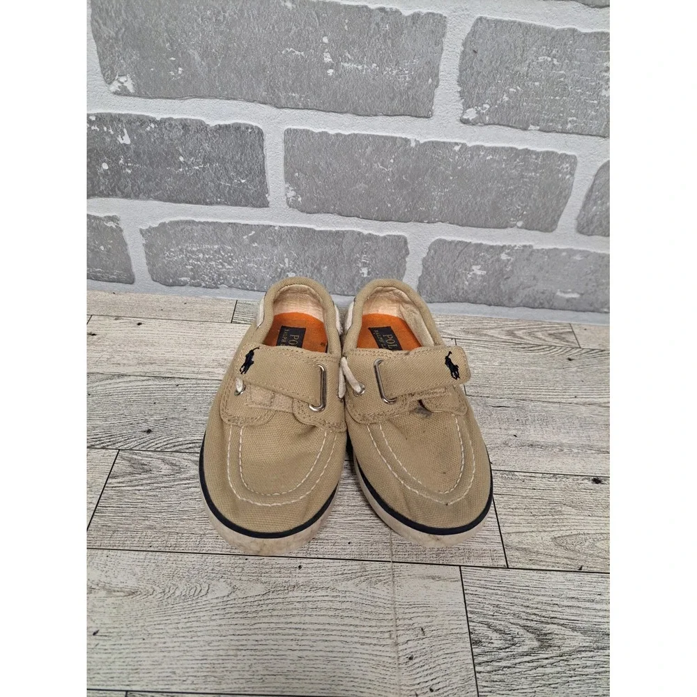 Polo Ralph‎ Lauren Toddler Boy's Boat Tan Shoes Size 8